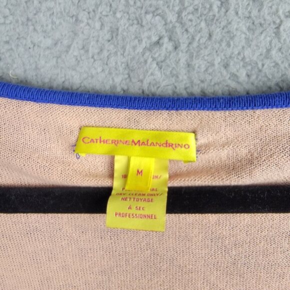 Catherine Malandrino Sweater Dress Womens M Blue Pink Lining Mobwife Bodycon - Picture 3 of 10